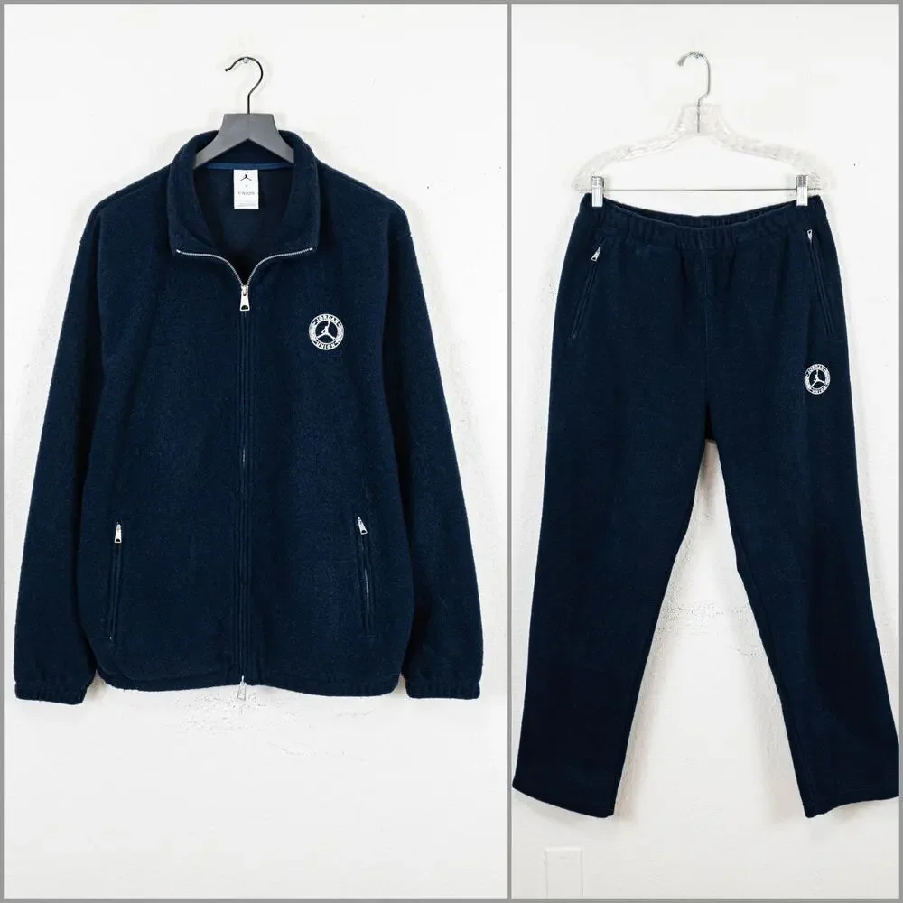 Jordan x Union LA Logo Track Jacket & Pant Set Fleece Navy size Large